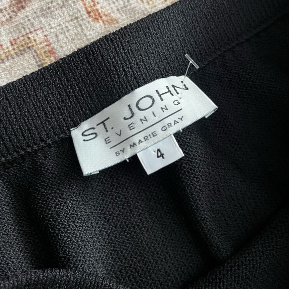 St. John Evening Black Santana Knit Long slit skirt - Picture 4 of 5